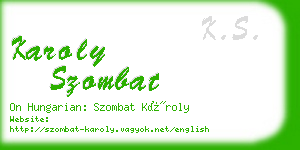 karoly szombat business card